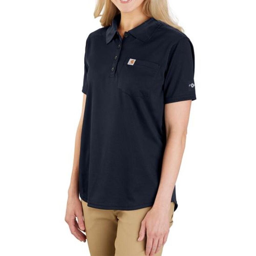 NWT Carhartt Women's Force Relaxed Fit Lightweight Short-Sleeve Pocket Polo sz L